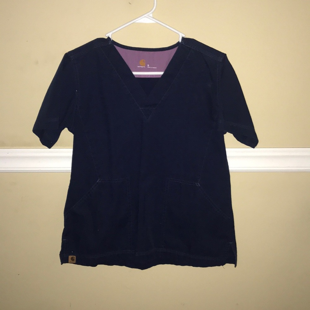 Carhartt Rip Stop Navy Blue Scrub Top